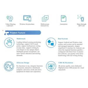 3840x2160 Interactive Touch Screen Monitor ,Aluminum Frame,Infrared,For Eduation