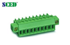 Cheap Pluggable Terminal Block Plug Female Sockets Pitch 3.81mm 300V 8A 2P - 20P Plug - in Terminal Block for sale