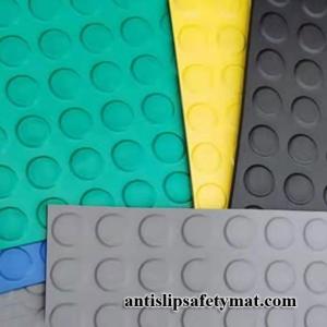 Grey TPE Rubber Floor Mat 5mm Thickness Coin Rubber Garage Flooring Matting