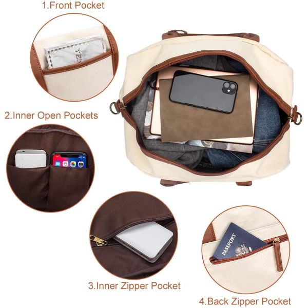 Tote Duffel Travel Bag Water Resistant With Shoe Compartment 46X20X31CM