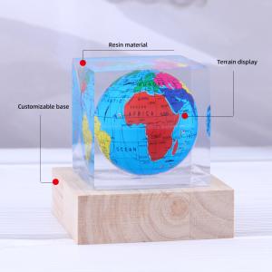 Polygonal Cylindrical Plexiglass Crystal Globe Paperweight , Clear Resin