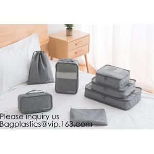 Custom Private Logo Travel Accessories Laundry Pouch 4pcs Packing Cubes Set