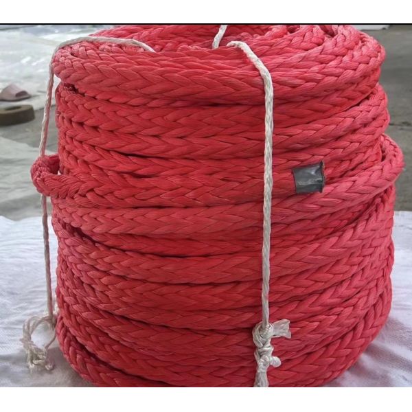 12 Strand Synthetic Fiber 60 10mm 18tons Braided Uhmwpe Winch Mooring Rope Black