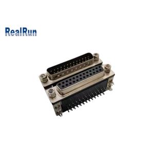 DR 25 Pin SPCC D Sub Connector 90 Degree Male To Female With Harpoon