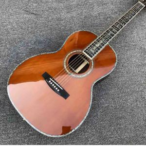 China cedar top 00045 model acoustic guitar red pine 100% all real abalone acoustic electric guitar on sale