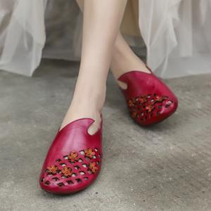 HZM018 First Layer Cowhide Women'S Slippers 2021 Summer New Leather Handmade