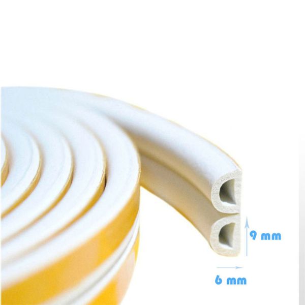 D Shaped Epdm Foam Self Adhesive Rubber Weather Stripping Anti Mosquito