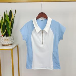 Stitching Contrast Color Horse Riding Tops Polo T Shirts Short Sleeve Base Layer