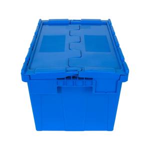 China Customized Color Heavy Duty Nested Plastic Container with Attached Lid Solid Box Style on sale