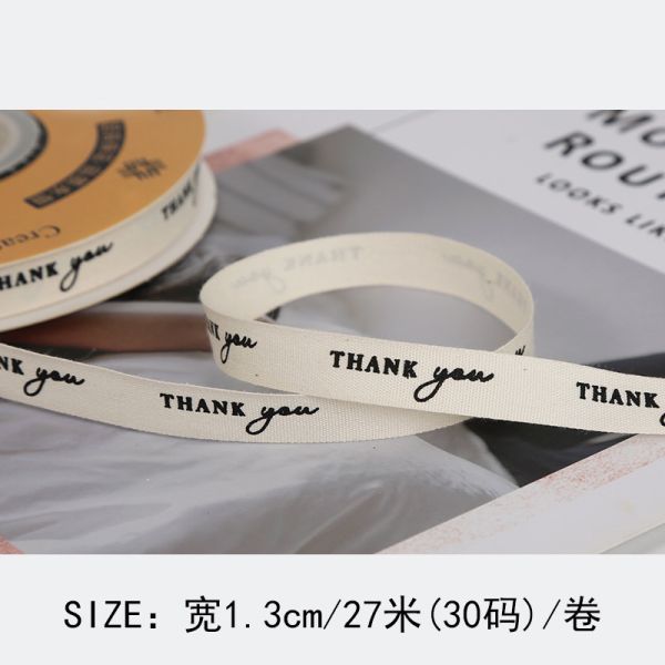 13mm Printed Cotton Ribbon DIY Craft Packing Ribbon For Gift