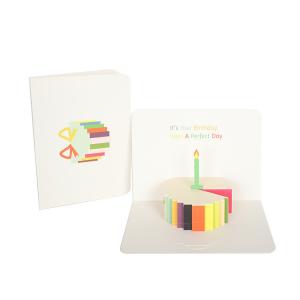 Cheap CMYK Happy Birthday 3D Greeting Card , Laser Cut Pop Up Cards OEM FCC Certificates for sale