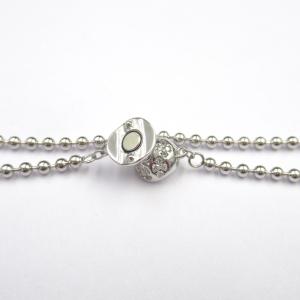 Ball Shape 925 Silver Cubic Zirconia Bracelet Magnet Design For Body Without