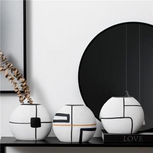 Cheap Modern Custom Design Living Room Nordic Round Vase Ornaments Home Decor Matte Ceramic Vases For Interior for sale