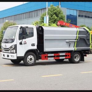 4x2 6 Wheels 6 CBM Compactor Garbage Truck With Sidecar Hitch Bucket for City