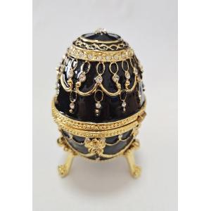 Faberge Egg Jewelry Box Series Hand Painted Jewelry Trinket Box with Rich Enamel