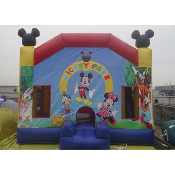 0.55mm PVC Tarpaulin Castle Inflatable Mickey Bounce House With Slide And