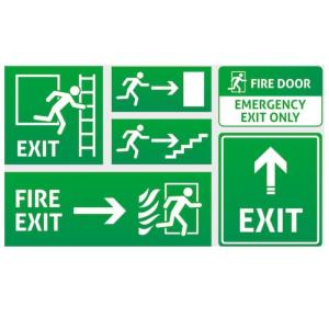 China Rectangle Photoluminescent Safety Exit Sign For Office Buildings on sale