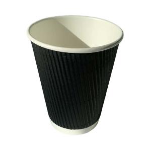 Cheap PE Coating Ripple Wall Coffee Cups 12 Oz Single Use Heat Insulation for sale