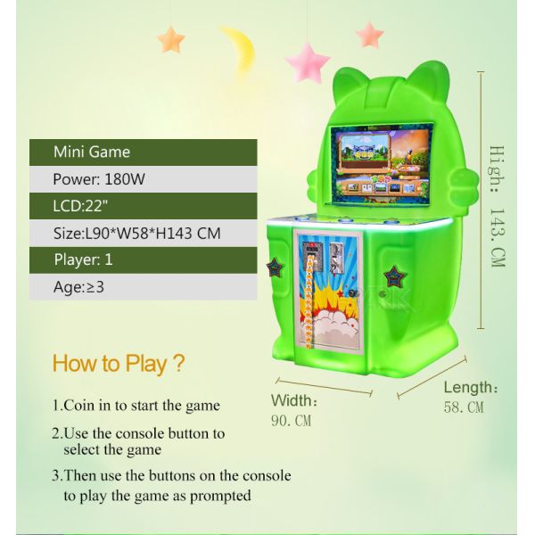 Mini Pat Music Kids Video Game Machine Coin Pusher Capsule Toy Game Machine