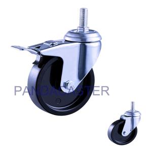 Threaded Swivel Casters M12 Caster Wheels With Dual Lock Brake