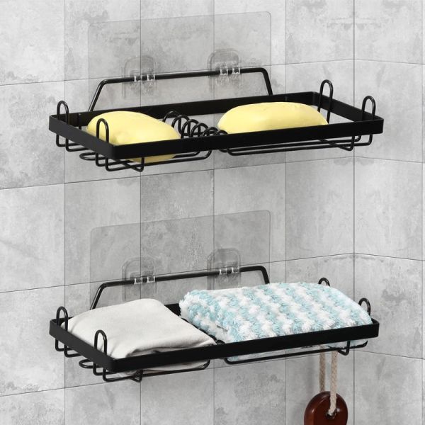 Quality Rustproof and Fast Draining 2 Pack Shower Soap Holder with Hooks for Kitchen and Bathroom wholesale