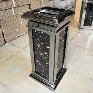 Hotel Elevator Entrance Large Marble Stainless Steel Trash Can with Ashtray