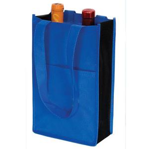 Two Bottle Reusable Wine Bag Folding Wine Gift Bags with Two Handles
