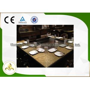 LPG / Butane Rectangle Shape Nine Seats Teppanyaki Grill Table