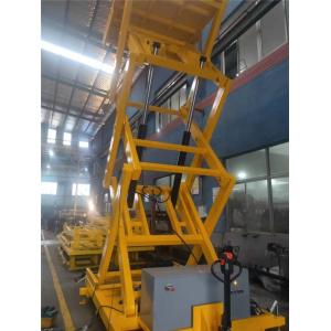 Electric Mobile Scissor Lift One Control Box On Platform Motorized Wheel Walking