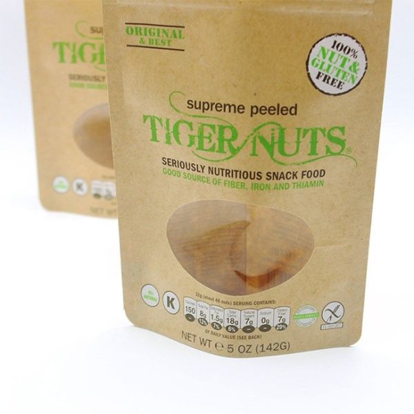 Kraft Stand up Pouch Printed Paper Tea Bag Custom Zipper Lock Heat Seal Printed Pouch