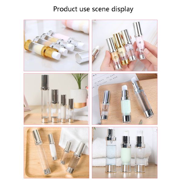 NH Wholesale Luxury Plastic Vacuum Airless Pump Bottle 30ml 15ml 5ml 10ml 20ml For Skin Care Lotion Cosmetics Packaging