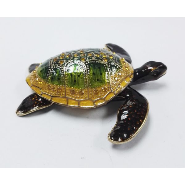 metal alloy turtle trinket jewelry box with magnet closure good quality and various designs