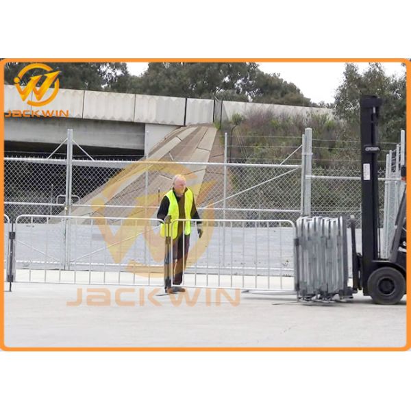 Road Safety Flat Foot Metal Galvanized Crowd Control Temporary Pedestrian Barrier