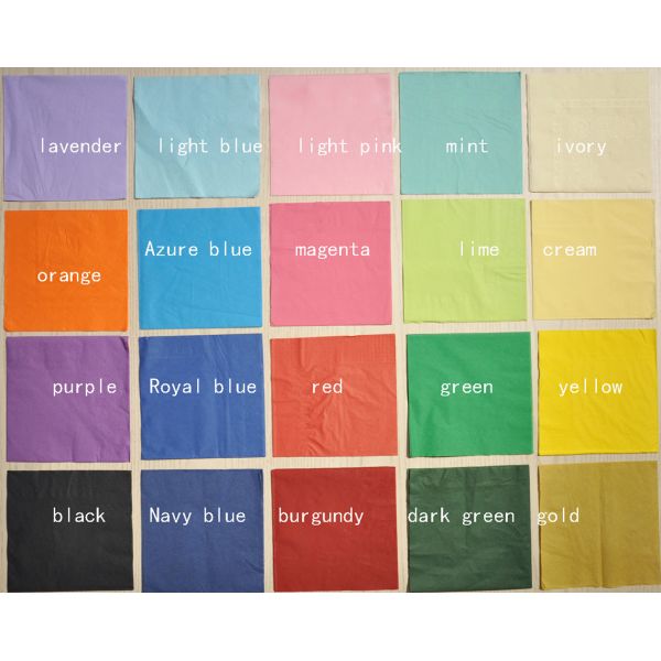 Solid Color 17gsm 33x33cm Disposable Paper Napkins Soft For Restaurant