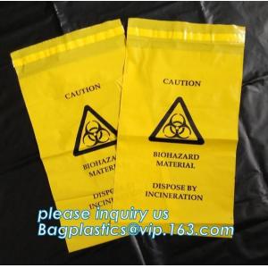 HDPE plastic drawstring biohazard garbage waste, Heavy duty safety plastic