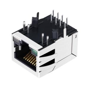 A836-1A1T-91B Tab Down 10/100 BASE-T Single Port Female RJ45 Jack With G/Y Led