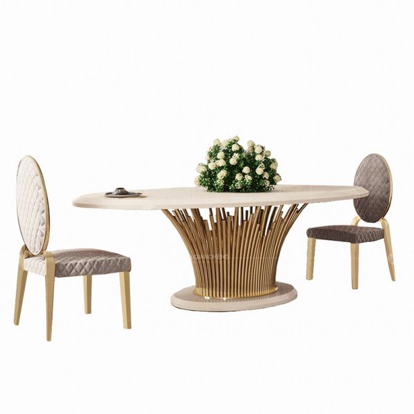 Quality Faux Marble Luxury Modern Round Accent Dining Table For 6 people wholesale
