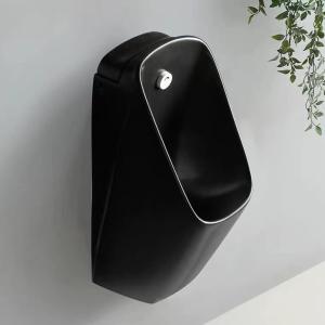 Matte Black Back Spud Floor Standing Urinal Auto Sensor Flushing