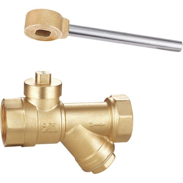 Quality 1603 Magnetic Lockable Brass Ball Valve DN20 DN25 DN32 with Square Patterned Stemhead & Built-in Filter Function wholesale