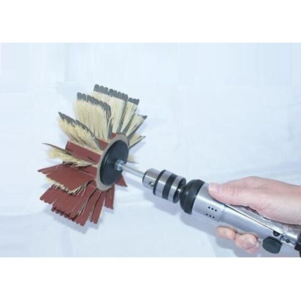 Fiber Bristle Nylon Roller Brush 160MM OD With 120 Grit Sanding Paper