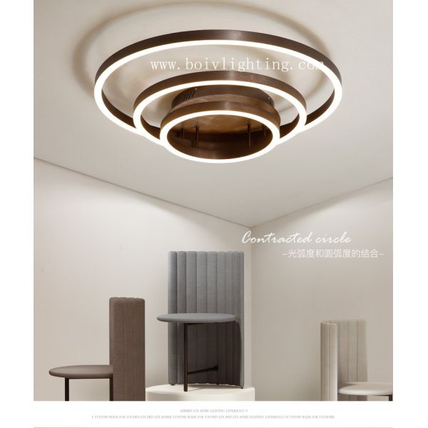 Acrylic And Aliminum LED Ceiling Lamps Coffee Color 98W 755*700*163MM
