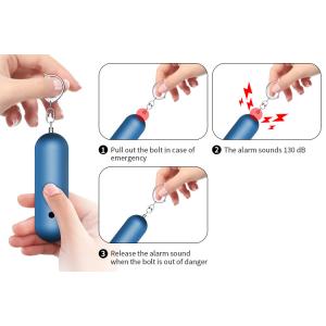 Safe Sound Personal Alarm Siren Keychain With Led Flashlights For Women Girls