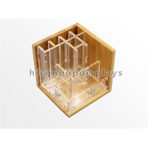 Countertop Stationery Wooden Display Racks Acrylic Wood Pen / Knife Display