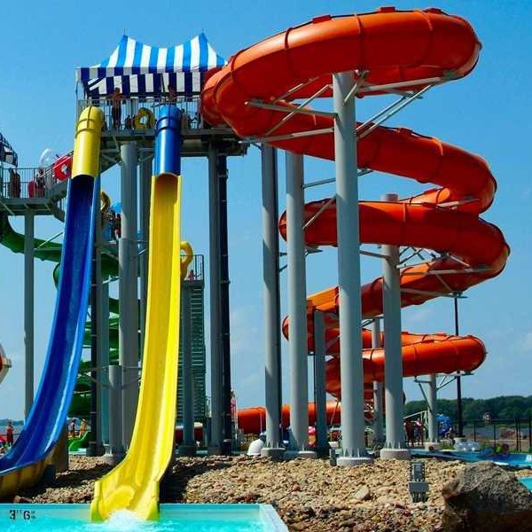 Quality Outdoor Use Fiberglass Water Slide with Combination Available and Color Customized for Amusement Parks wholesale