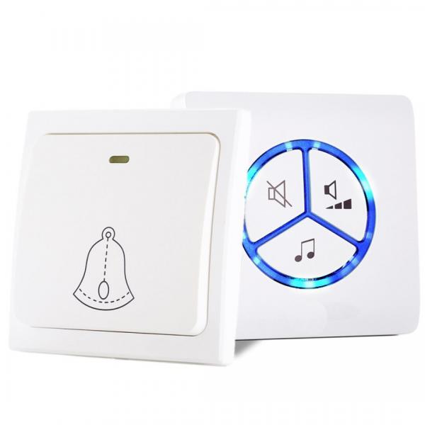 Quality No Battery Wireless Door Bell Waterproof Plug-in Wall Socket Push Switch Button Doorbell 85V - 265V AC wholesale