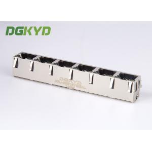 EMI Tabs 6 port ganged rj45 ethernet connector 8p8c tab up