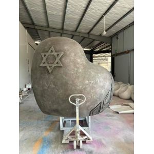 FRP art sculpture "Heart to Heart" with modern art design style for placement in