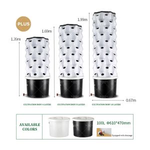 High Rigidity 630mm Bottom Diameter Eco-friendly Vertical Hydroponic Tower