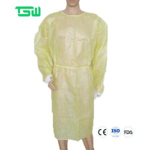 Yellow Anti Bacteria PE Lamination Nonwoven Isolation Gown