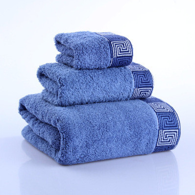 Luxury Terry Plain Dyed 100% Cotton Soft Face Towel Bath Towel Set thickening